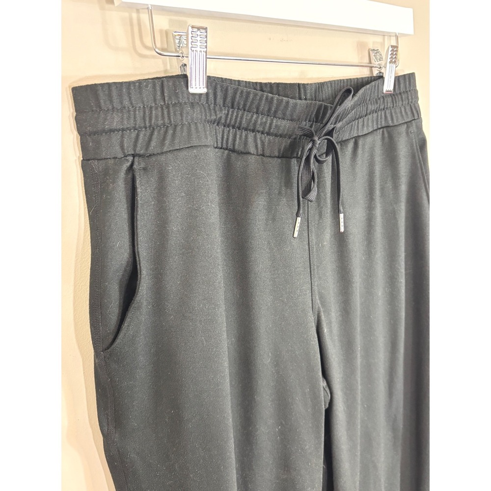 Quince Flowknit Mid-Rise Jogger Black Recycled Polyester Spandex Pants Size M - Picture 10 of 12